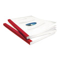 Red Linen Cover with Clear Front